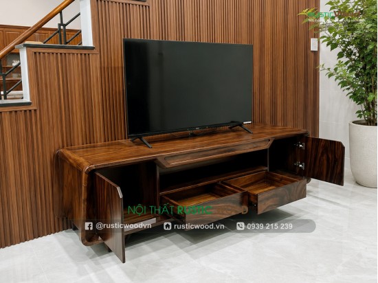 Tủ tivi gỗ me tây hiện đại