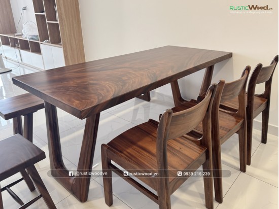 Bộ bàn ăn kết hợp băng ghế dài 1,8m