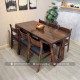 Bộ bàn ăn gỗ me tây 6 ghế bella bọc nệm