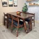 Bộ bàn ăn gỗ me tây 6 ghế bella bọc nệm