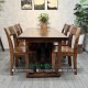 Bộ bàn 6 ghế gỗ me tây tựa xéo 1,6m