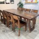 Bộ bàn gỗ me tây 8 ghế tựa xéo