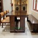 Bộ bàn ăn kết hợp băng ghế màu Walnut