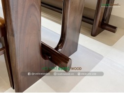 Bộ bàn ăn kết hợp băng ghế màu Walnut