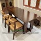 Bộ bàn ăn kết hợp băng ghế màu Walnut