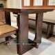 Bộ bàn ăn kết hợp băng ghế màu Walnut
