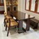Bộ bàn ăn kết hợp băng ghế màu Walnut