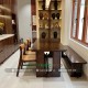 Bộ bàn ăn kết hợp băng ghế màu Walnut
