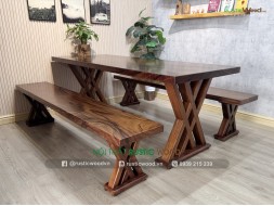 Bộ K3 gỗ me tây nguyên tấm dài 2m