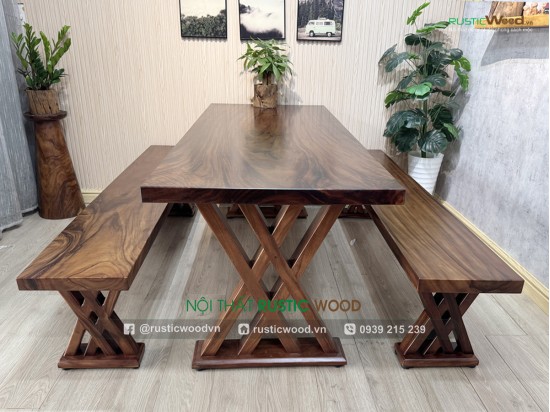 Bộ K3 gỗ me tây nguyên tấm dài 2m