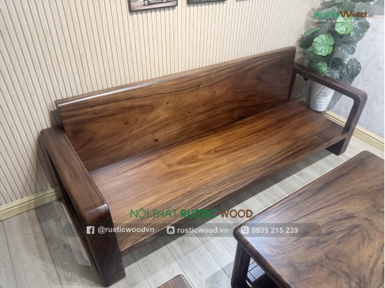 Bộ Sofa Gỗ Me Tây Nguyên Tấm Bọc Nệm