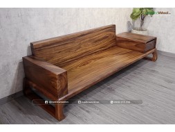 Ghế băng dài sofa chân quỳ gỗ me tây