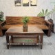 Bộ sofa tay bo tròn, gỗ me tây nguyên tấm