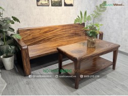 Bộ sofa tay bo tròn, gỗ me tây nguyên tấm