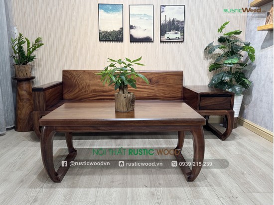 Sofa chân quỳ dài 2,2m + 1 bàn