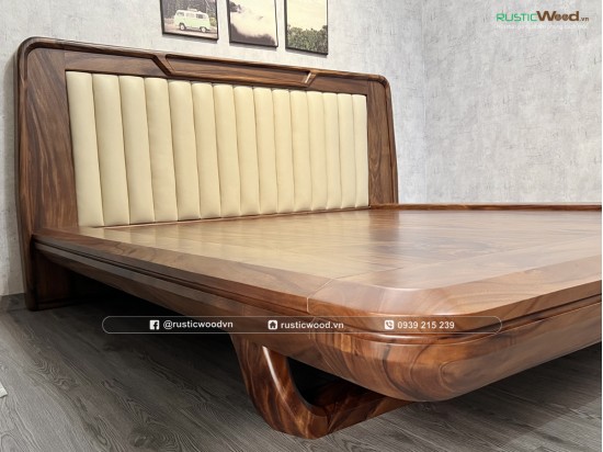 Giường Ngủ Master Dáng Bay Gỗ Me Tây