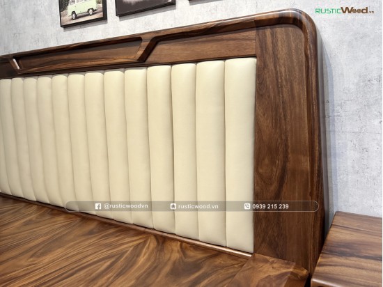 Giường Ngủ Master Dáng Bay Gỗ Me Tây