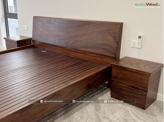 Giường Ngủ Gỗ Tự Nhiên Đơn Giản Giá Rẻ