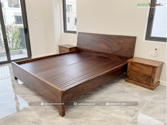 Giường Ngủ Gỗ Tự Nhiên Đơn Giản Giá Rẻ