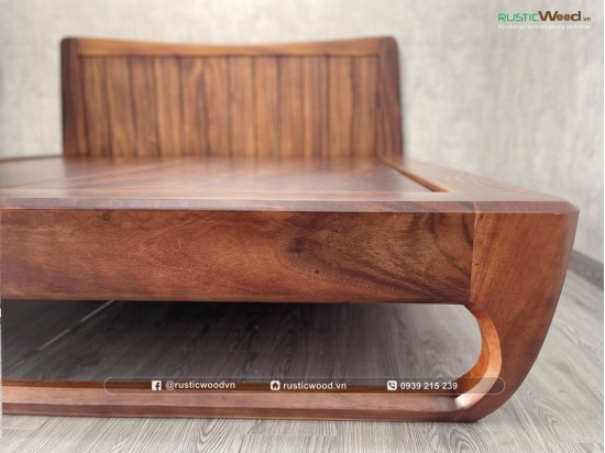 Giường Ngủ Gỗ Me Tây Nguyên Khối Chân Louis