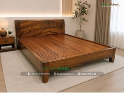Giường ngủ gỗ me tây tự nhiên giá rẻ
