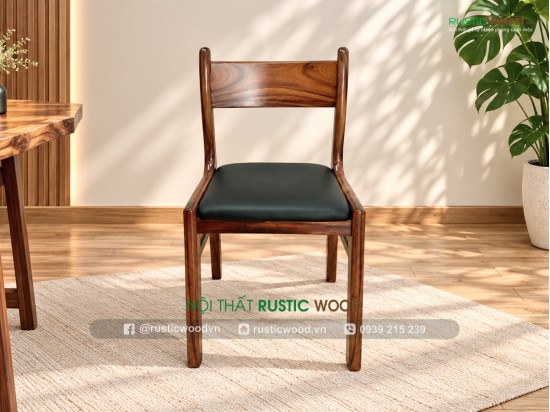 Ghế bella gỗ me tây mặt nệm tựa gỗ