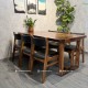 Bộ bàn ăn gỗ nguyên tấm kết hợp 6 ghế bella