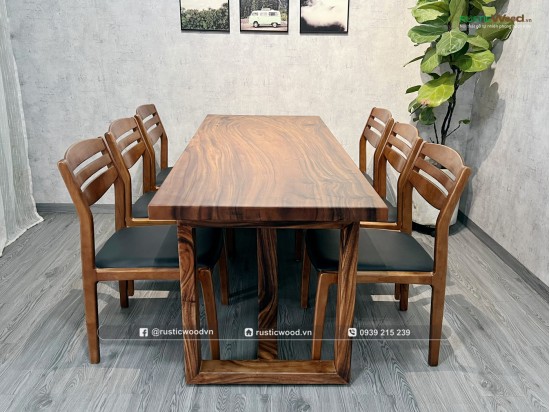 Bộ bàn ăn 6 ghế Vega dài 180cm