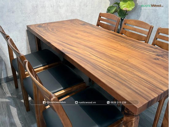 Bộ bàn ăn 6 ghế Vega dài 180cm
