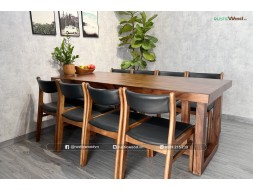 Bộ bàn ăn 8 ghế gỗ tự nhiên nguyên tấm dài 2m