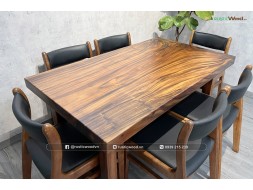 Bộ bàn ăn 4 ghế gỗ me tây nguyên khối