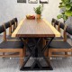 Bộ bàn ăn 8 ghế gỗ me tây nguyên tấm