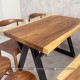 Bộ bàn ăn gỗ me tây ghế bull + bằng ghế dài 120cm