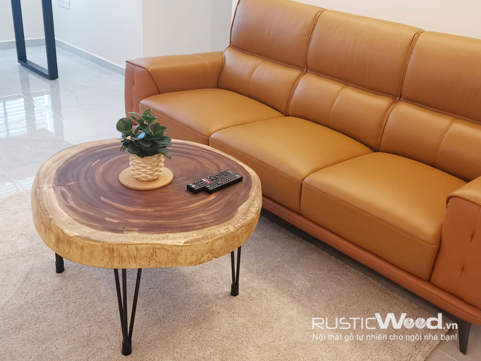 Bàn sofa gỗ me tây 70x70x5cm - Rustic Wood | Rustic Wood