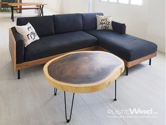 Bàn sofa gỗ me tây 90x80x7cm - Rustic Wood | Rustic Wood bàn Sofa gỗ me tây - \