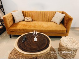 Bàn sofa gỗ me tây 90x90x6,5cm