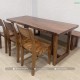 Bộ bàn ăn gỗ me tây kết hợp 1 bằng ghế dài + 3 ghế đơn