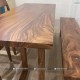 Bộ bàn ăn gỗ me tây kết hợp 1 bằng ghế dài + 3 ghế đơn