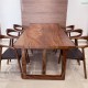 Bộ bàn ăn gỗ tự nhiên nguyên tấm kết hợp 6 ghế neva