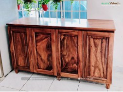 Tủ bếp gỗ me tây tự nhiên